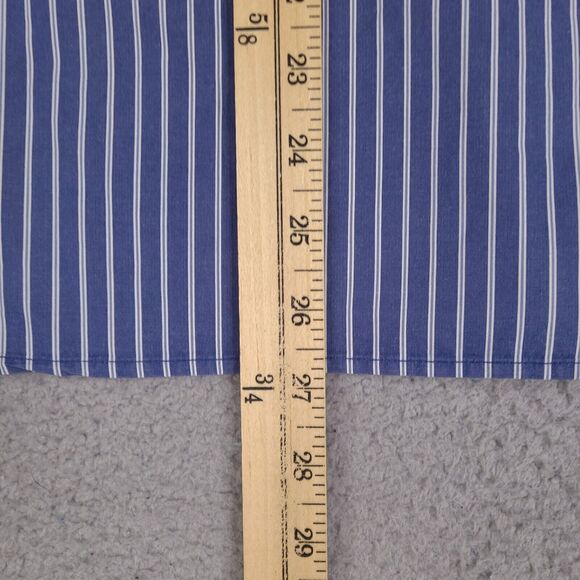 Abercrombie & Fitch Shirt Mens Large‎ Blue Striped Button Down Moose Logo - Picture 12 of 13